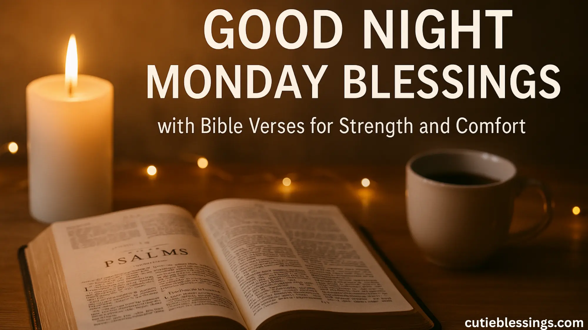 Good Night Monday Blessings with Bible Verses for Strength and Comfort 