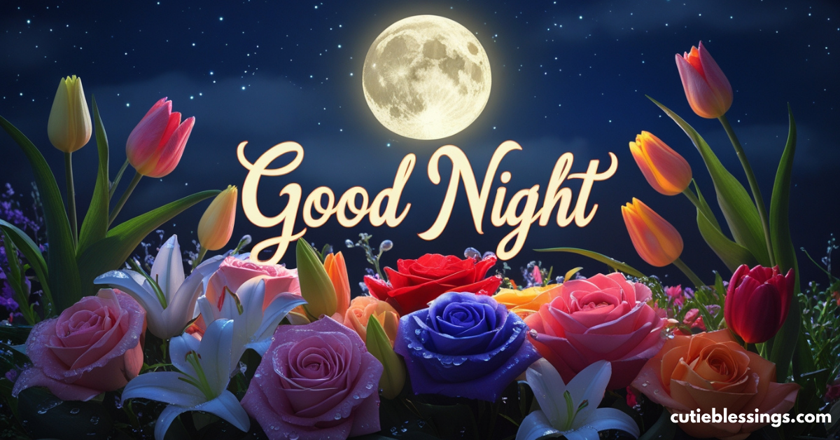 Good Night Images with Flowers