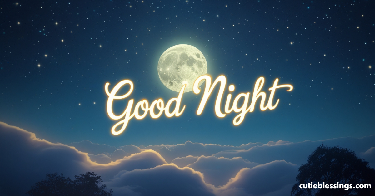 Good Night Images with Moon and Stars