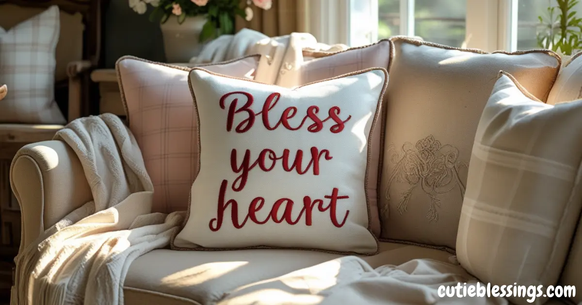 How to Style a Bless Your Heart Pillow in Your Home