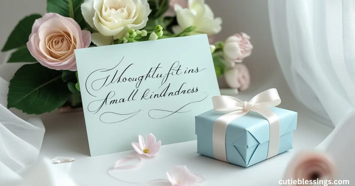 Handwritten note and small gift showing respectful ways to use the phrase “have a blessed day.”