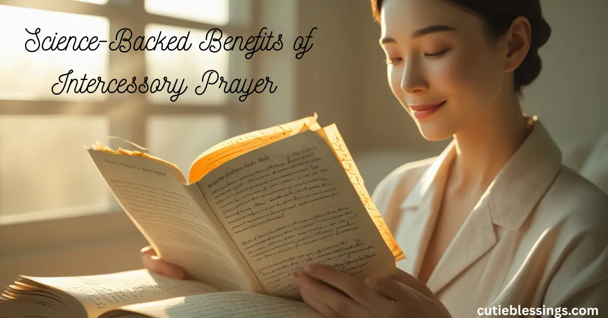 A person examining research notes related to emotional and spiritual well-being.