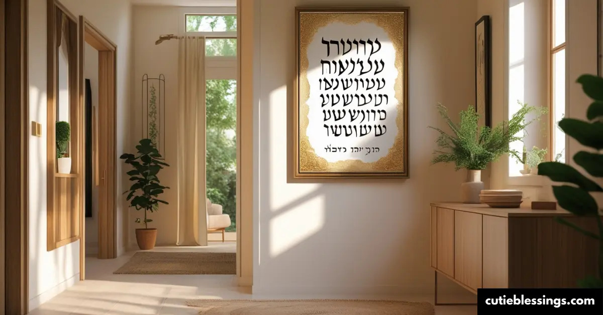 Placement of Jewish Home Blessing Art in the House