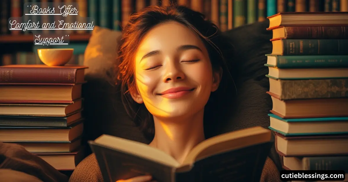 Person enjoying emotional comfort and inspiration while reading, highlighting the emotional benefits of books.