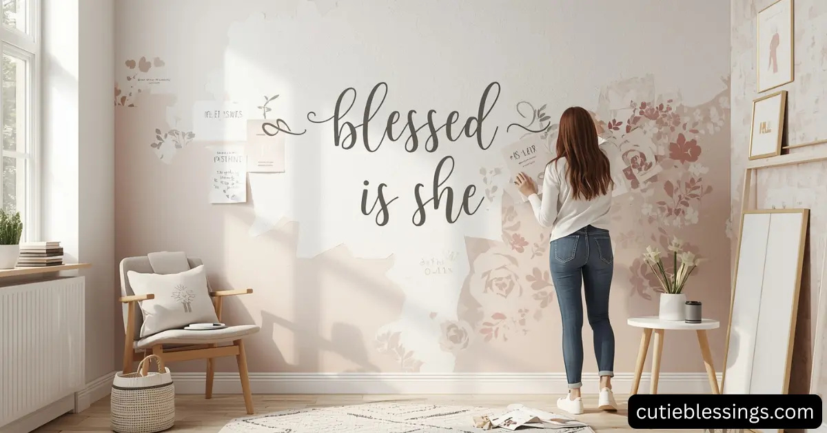 DIY Blessed Is She Wallpaper Ideas