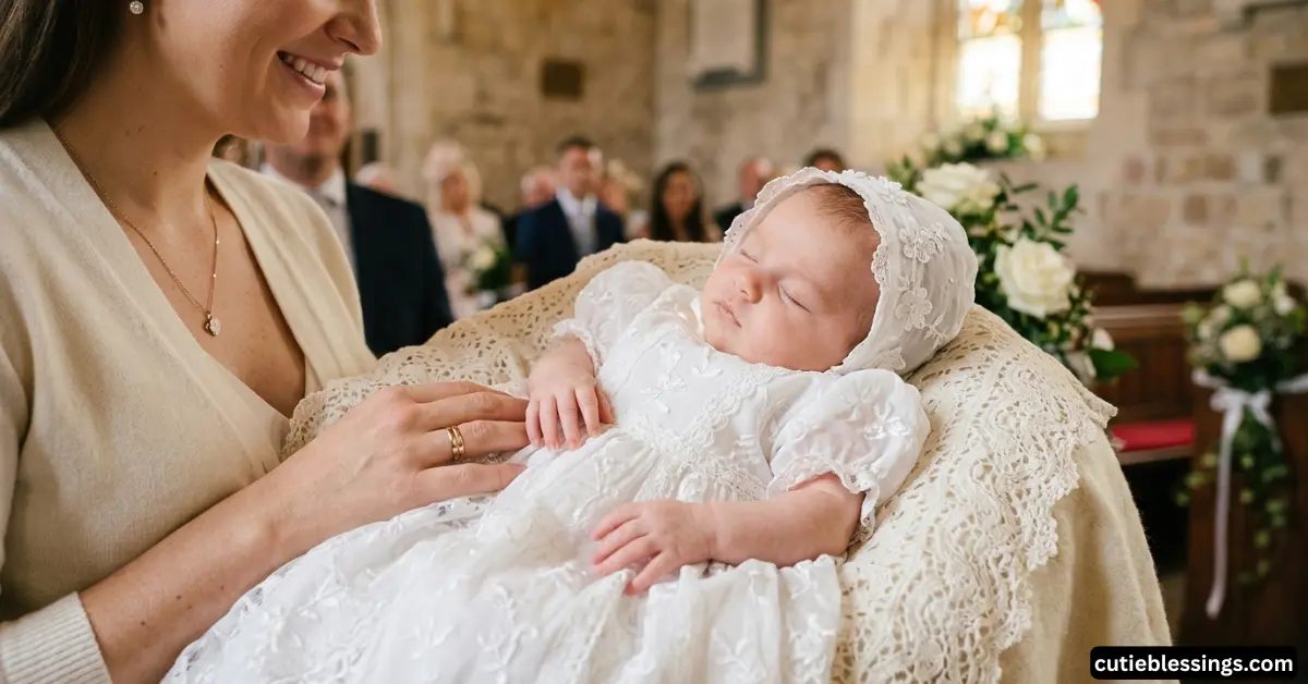 Classic White Lace Newborn Blessing Dress