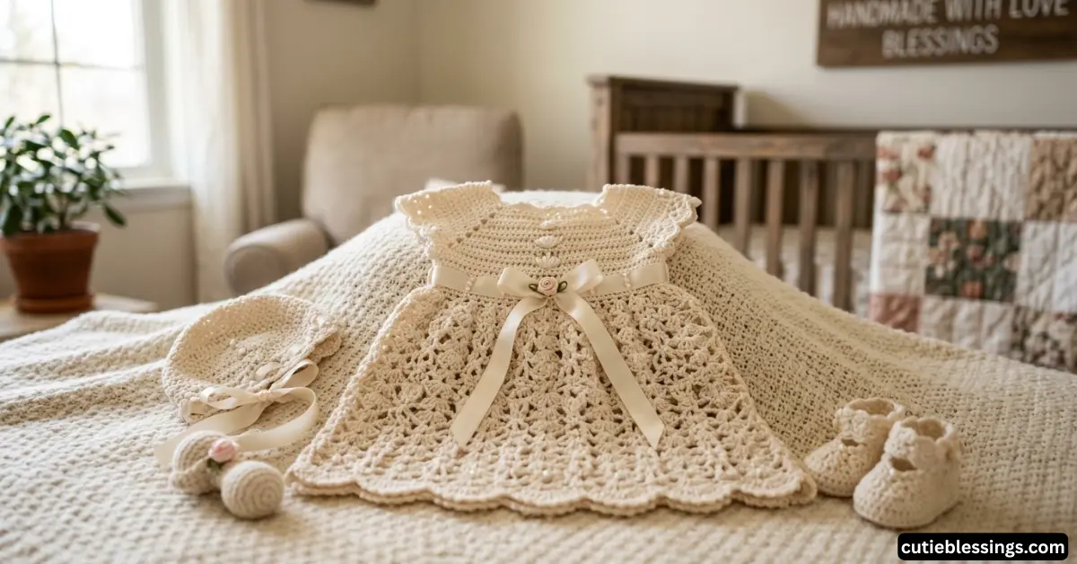 Handmade Crochet Newborn Blessing Dress