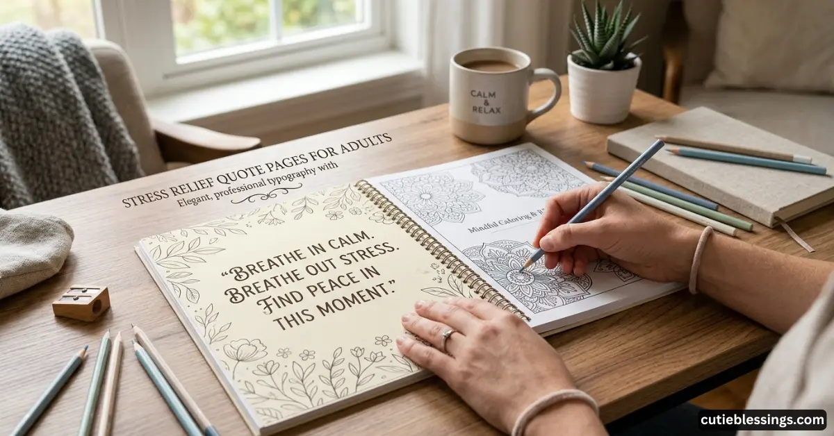 Stress Relief Quote Pages for Adults
