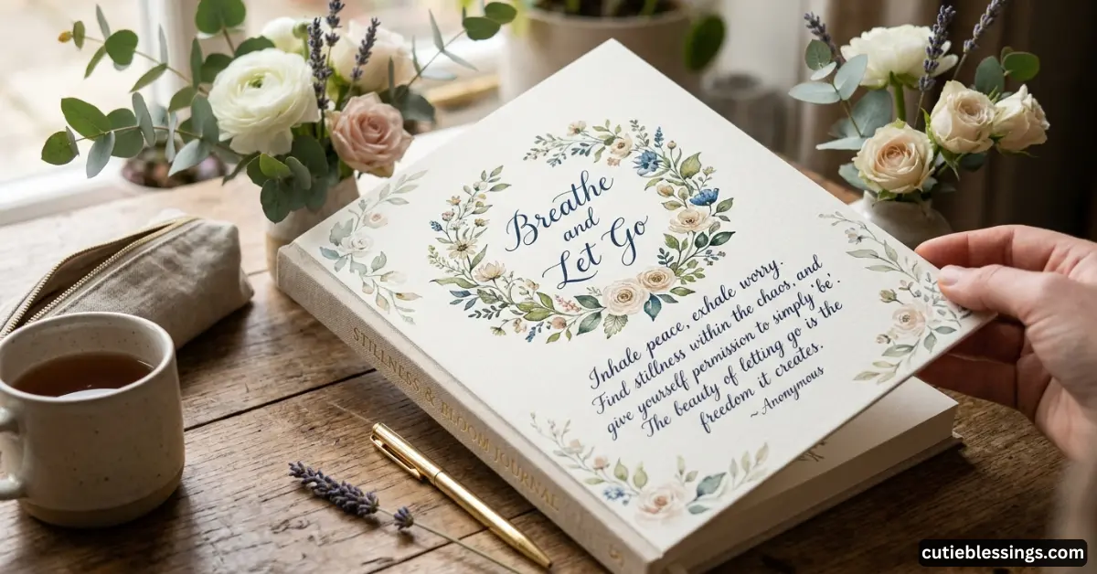 “Breathe and Let Go” Floral Quote Page